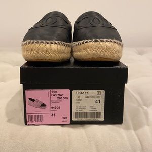 Black lamb skin Chanel Espadrilles